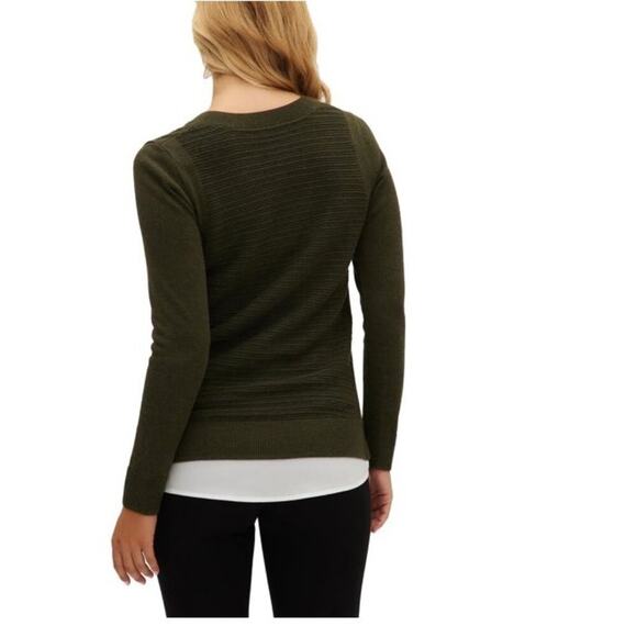 *Hilary Radley Women's V Neck Layered 2fer Sweater - Small - Picture 3 of 3